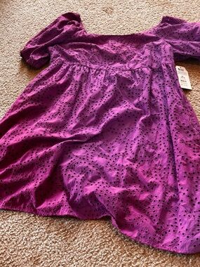 Time and Tru Purple Eyelet Babydoll Dress